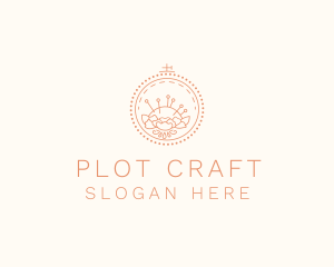 Flower Stitching  Craft logo design