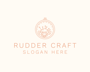 Flower Stitching  Craft logo design