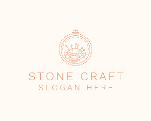 Flower Stitching  Craft logo design