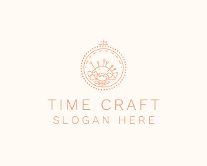 Flower Stitching  Craft logo design