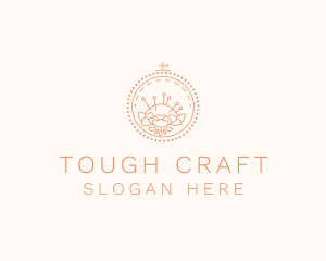 Flower Stitching  Craft logo design