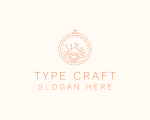 Flower Stitching  Craft logo design