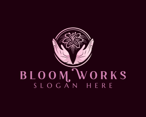 Flower Hand Wellness logo design