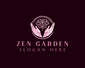 Flower Hand Wellness logo design