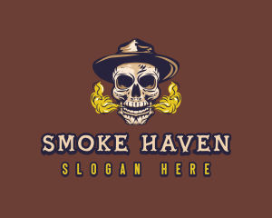 Vape Smoking Skull logo design