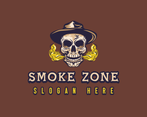 Vape Smoking Skull logo design