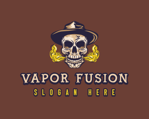 Vape Smoking Skull logo design