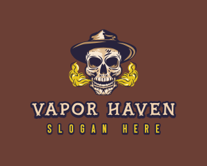 Vape Smoking Skull logo design