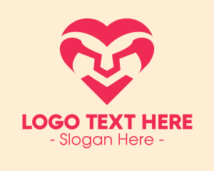 Lion - Pink Lion Heart logo design