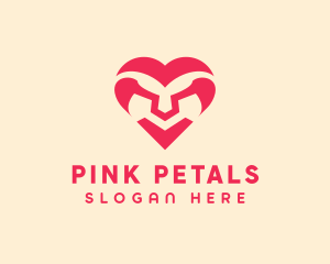 Pink Lion Heart logo design