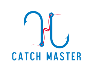 Blue Fishing Hook logo design