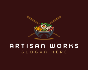 Bibimbap Food Bowl logo design