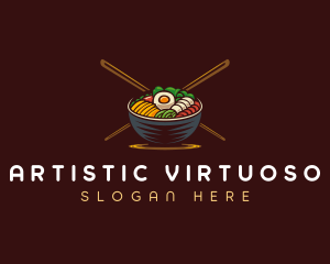 Bibimbap Food Bowl logo design