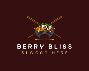 Bibimbap Food Bowl logo design