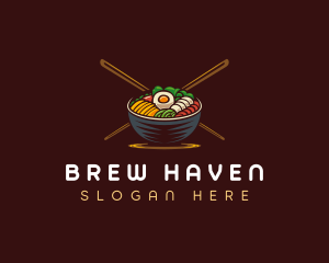 Bibimbap Food Bowl logo design