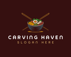 Bibimbap Food Bowl logo design