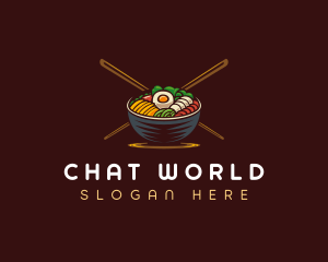 Bibimbap Food Bowl logo design