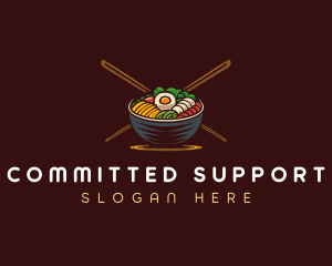 Bibimbap Food Bowl logo design