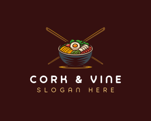 Bibimbap Food Bowl logo design