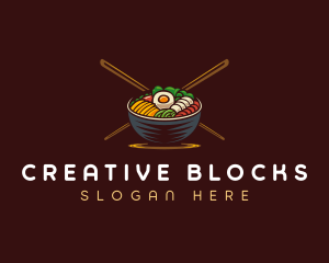 Bibimbap Food Bowl logo design