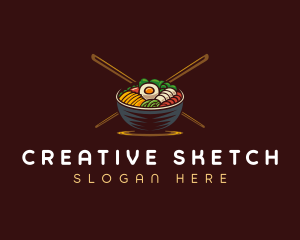 Bibimbap Food Bowl logo design