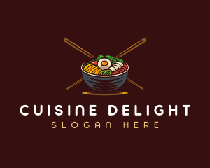 Bibimbap Food Bowl logo design