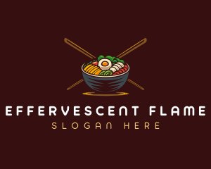 Bibimbap Food Bowl logo design