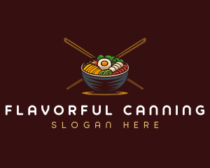 Bibimbap Food Bowl logo design