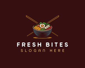 Bibimbap Food Bowl logo design