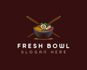 Bibimbap Food Bowl logo design