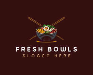 Bibimbap Food Bowl logo design