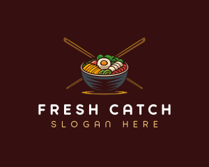 Bibimbap Food Bowl logo design