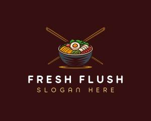 Bibimbap Food Bowl logo design