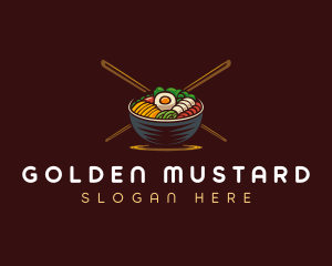 Bibimbap Food Bowl logo design