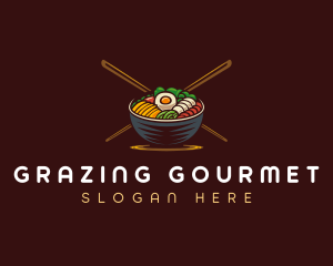 Bibimbap Food Bowl logo design