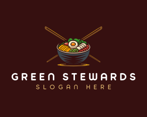 Bibimbap Food Bowl logo design