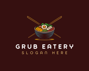 Bibimbap Food Bowl logo design