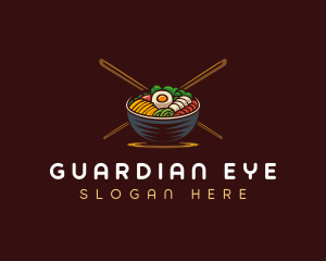 Bibimbap Food Bowl logo design