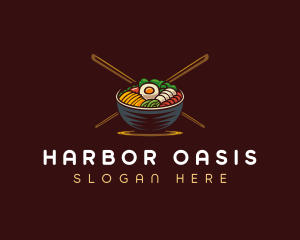 Bibimbap Food Bowl logo design