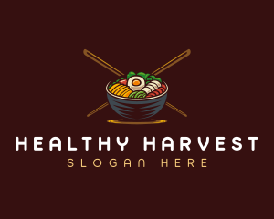 Bibimbap Food Bowl logo design