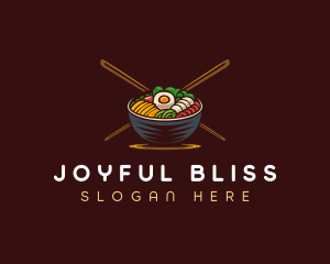 Bibimbap Food Bowl logo design