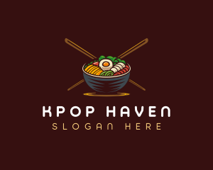 Bibimbap Food Bowl logo design