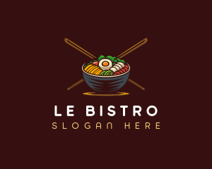 Bibimbap Food Bowl logo design