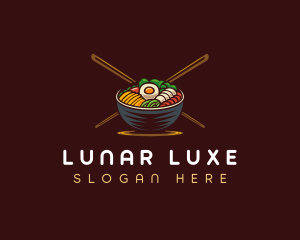 Bibimbap Food Bowl logo design