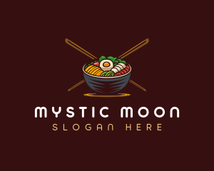 Bibimbap Food Bowl logo design