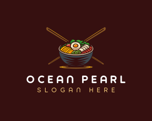 Bibimbap Food Bowl logo design