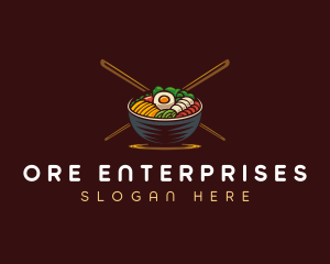 Bibimbap Food Bowl logo design