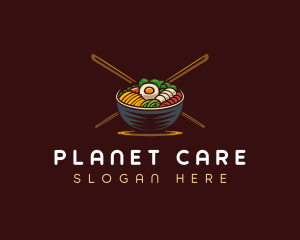 Bibimbap Food Bowl logo design