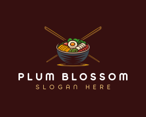 Bibimbap Food Bowl logo design