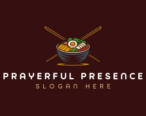 Bibimbap Food Bowl logo design